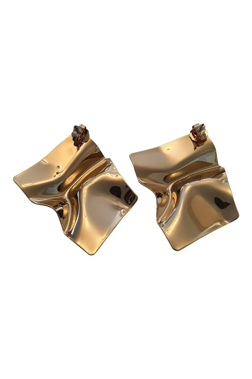 MeMe London 18k Gold Plated Sheet Metal Flavio Earrings (L)