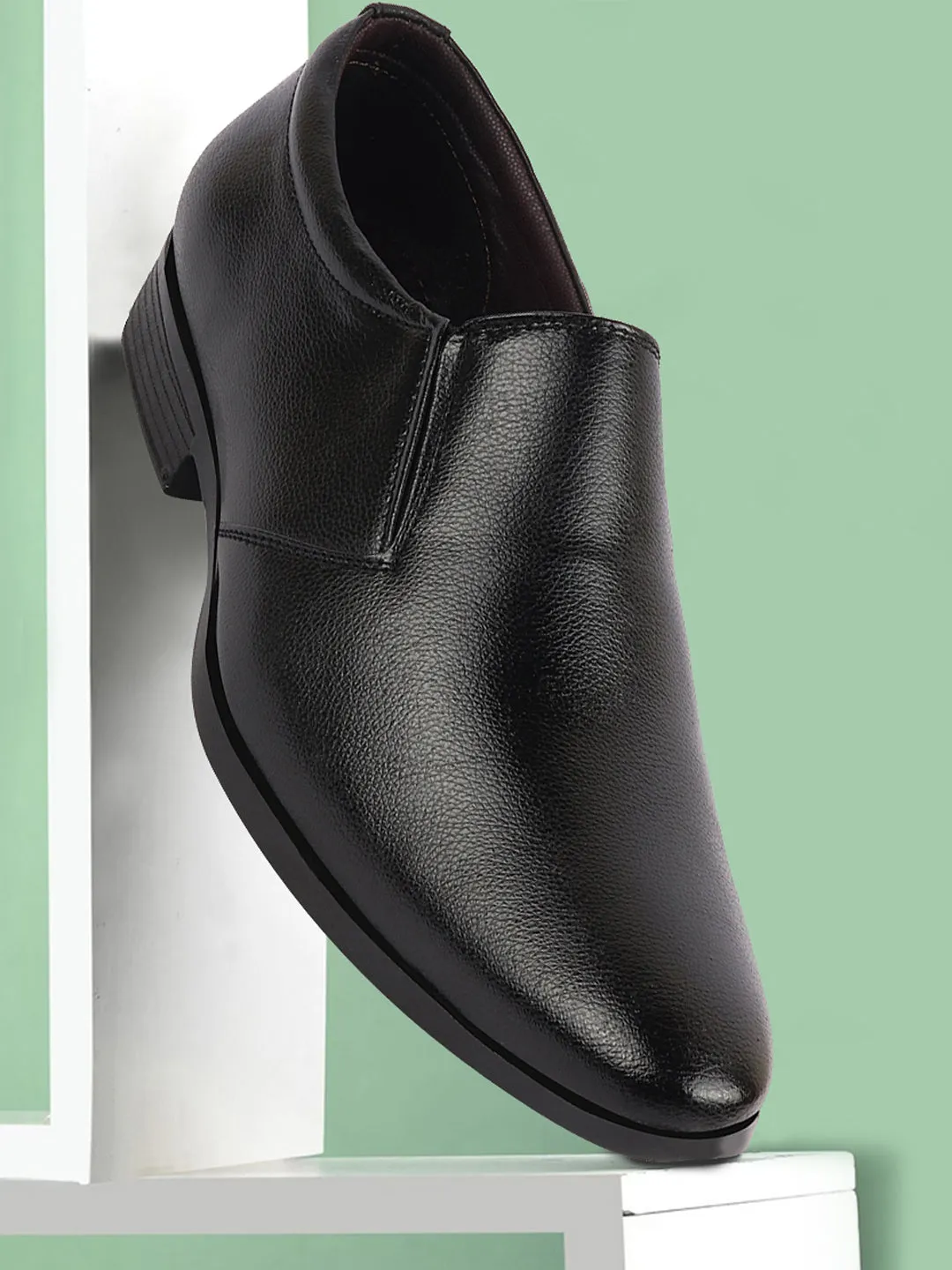 Men Black Formal Office Slip On Shoes