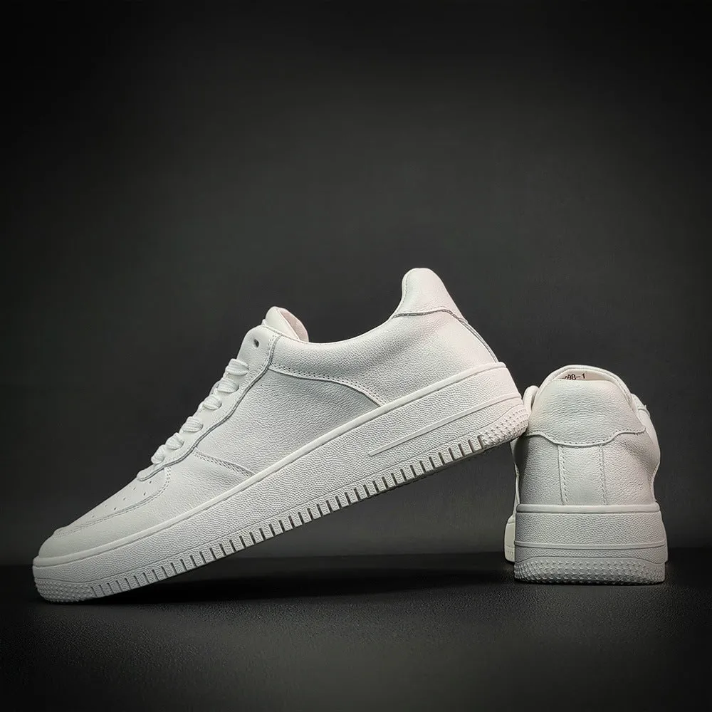 Men Fashion Pure White Casual Skate Sneakers