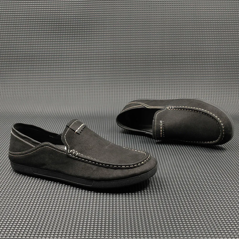 Men Handmade Minimalist Soft Leather Casual Loafers