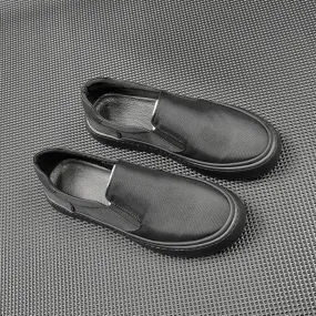 Men Retro Minimalist Leather Soft Flat Loafers