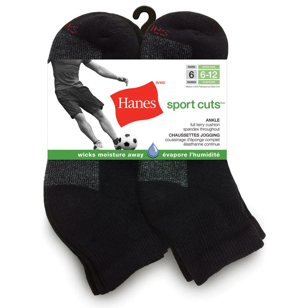 Men's 6Pk Hanes Sport Ankle