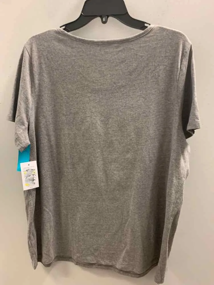 NWT CROFT & BARROW PLUS SIZES Size 1X Gray BUTTERFLY TOP