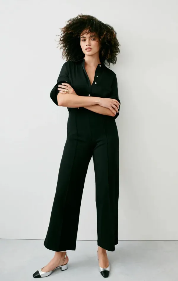 Perfect Fit Ponte Cropped Wide Leg