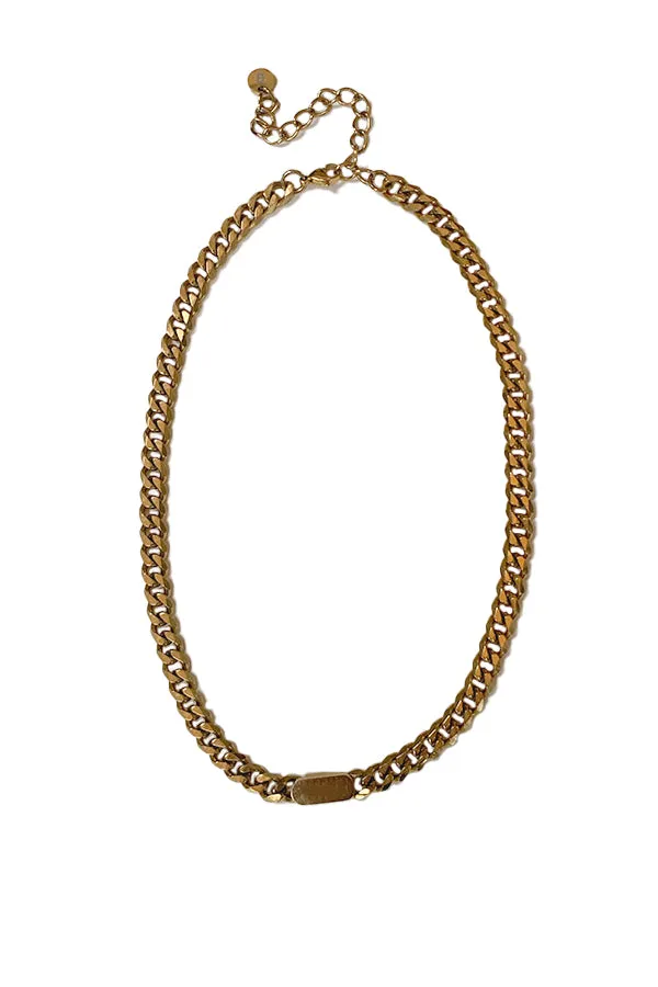 Petite ID Choker Necklace- Gold