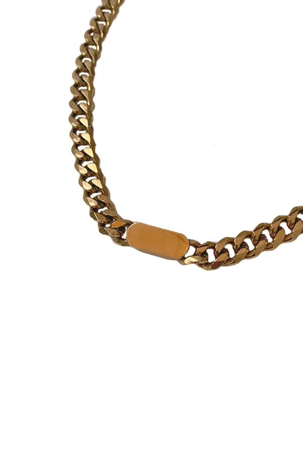 Petite ID Choker Necklace- Gold