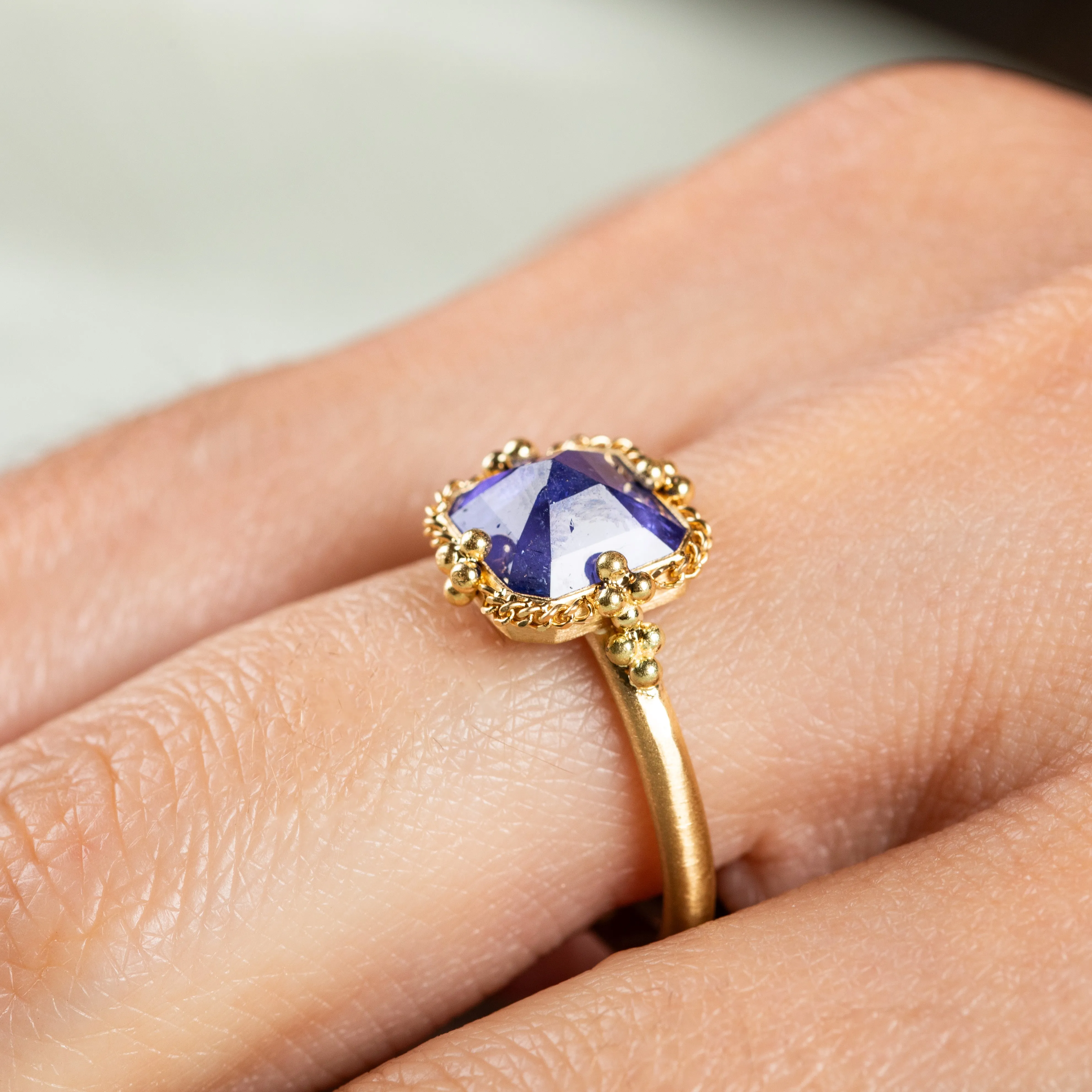 Petite Square Tanzanite Ring