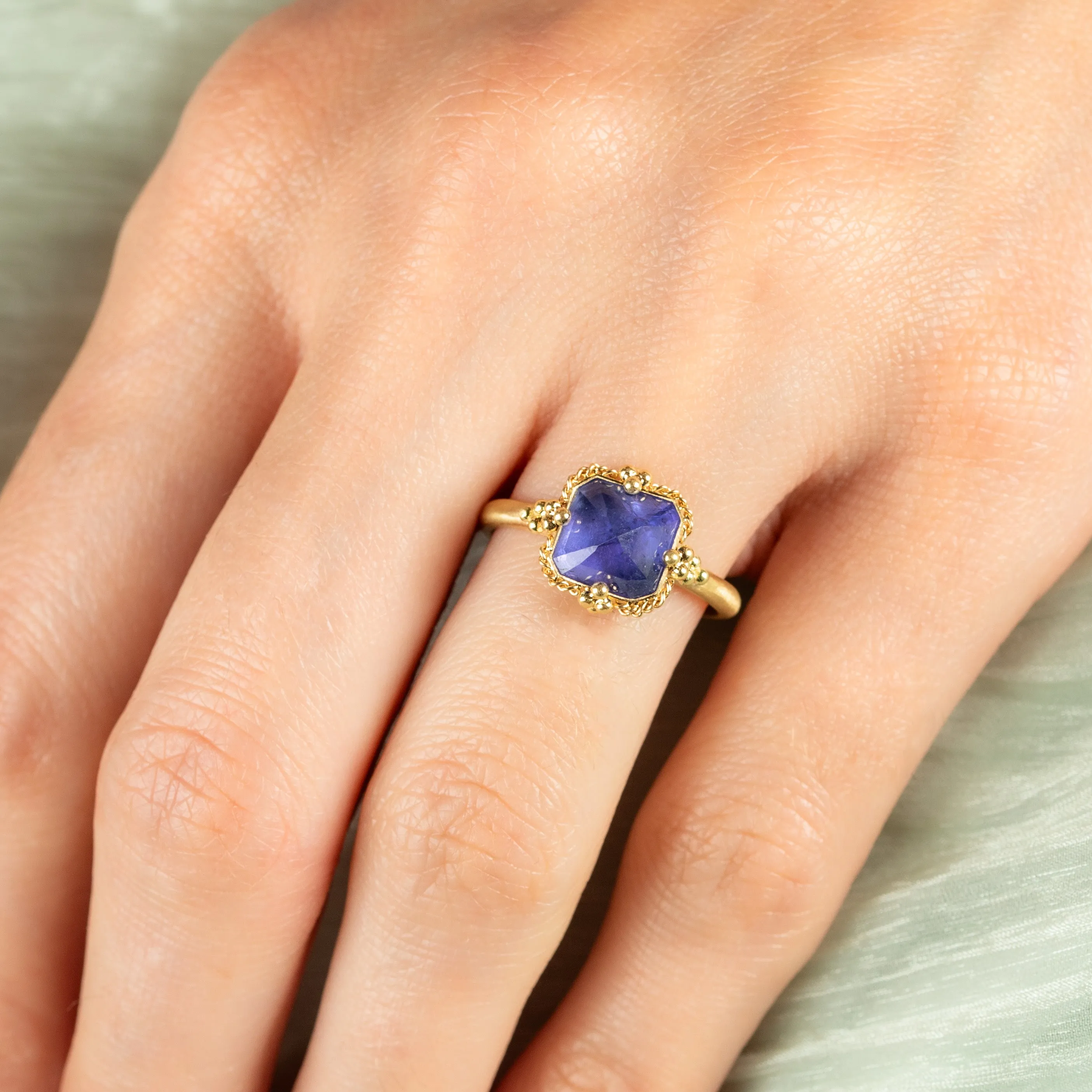 Petite Square Tanzanite Ring