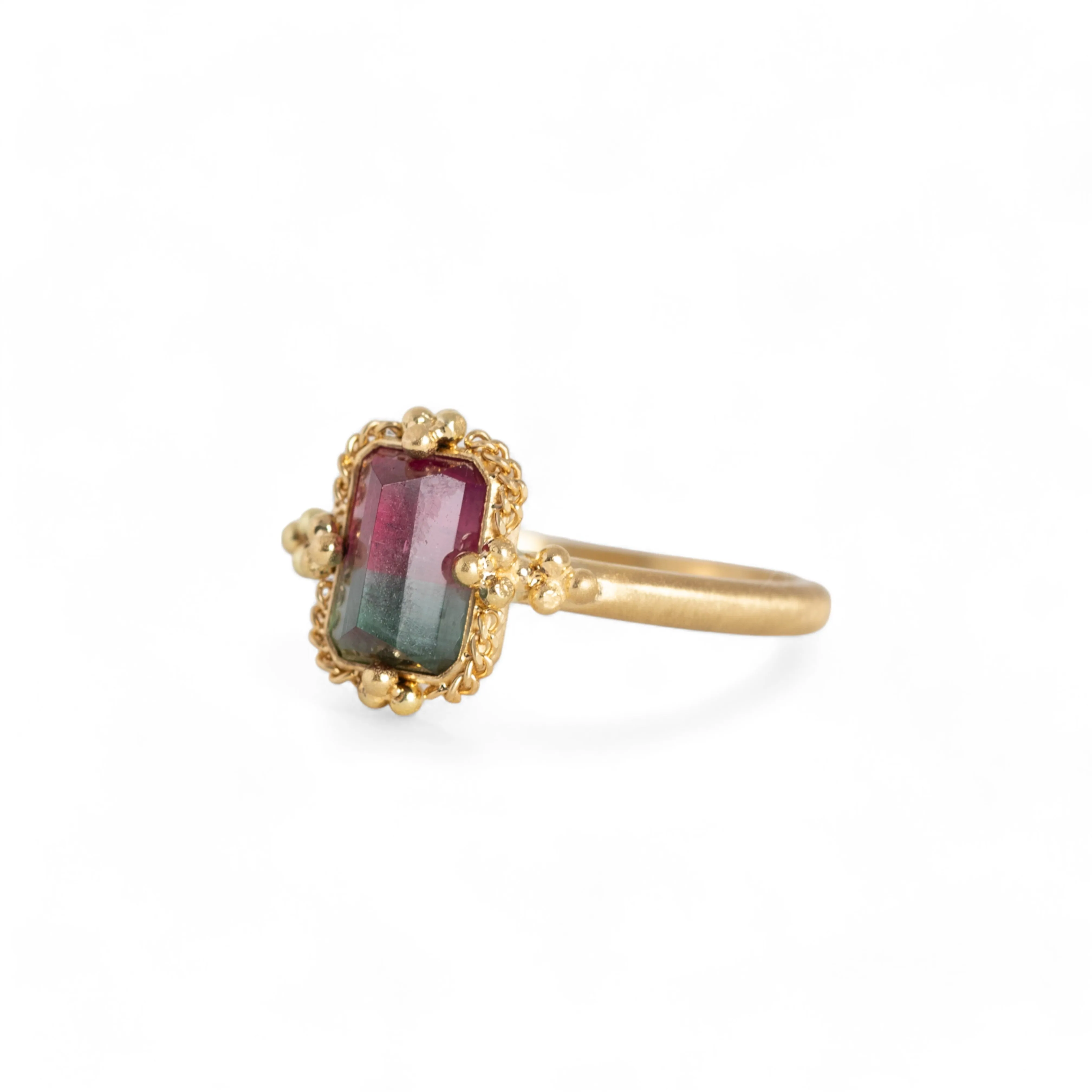 Petite Watermelon Tourmaline Ring