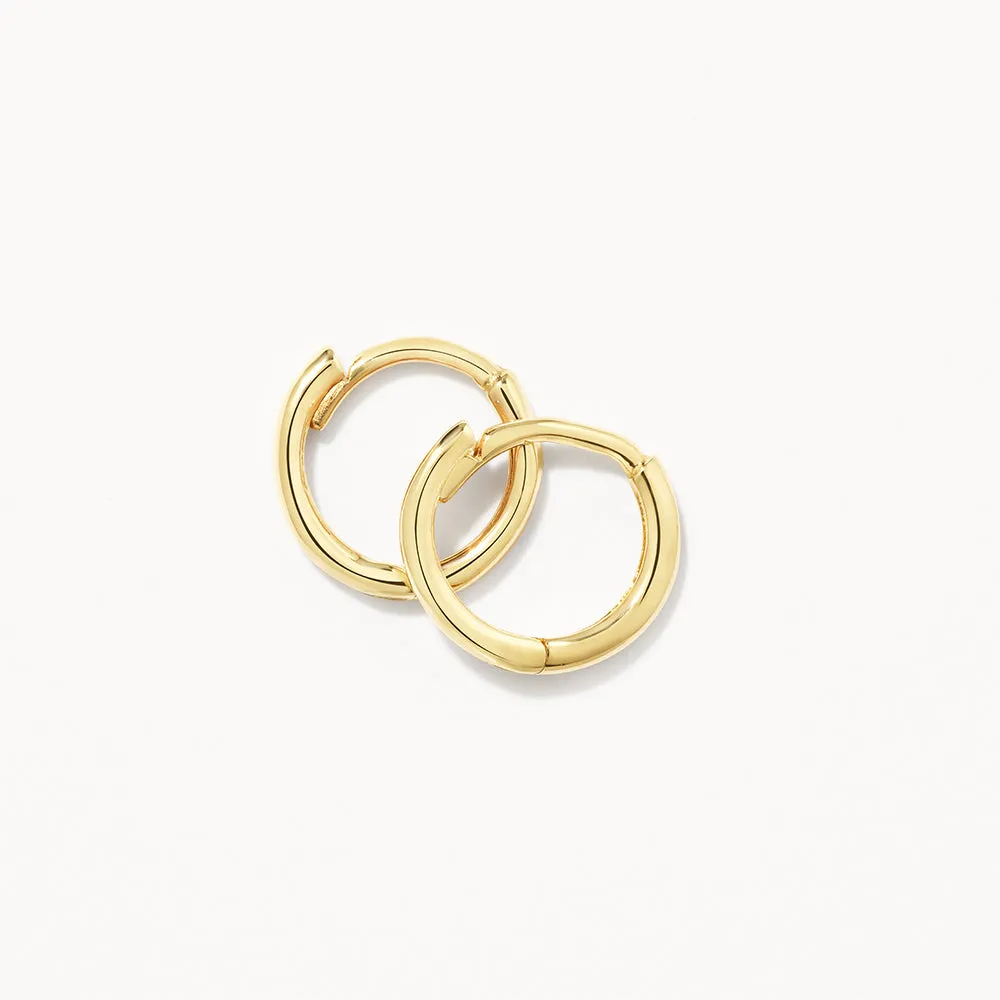 Plain Mini Huggie Earrings in 10k Gold