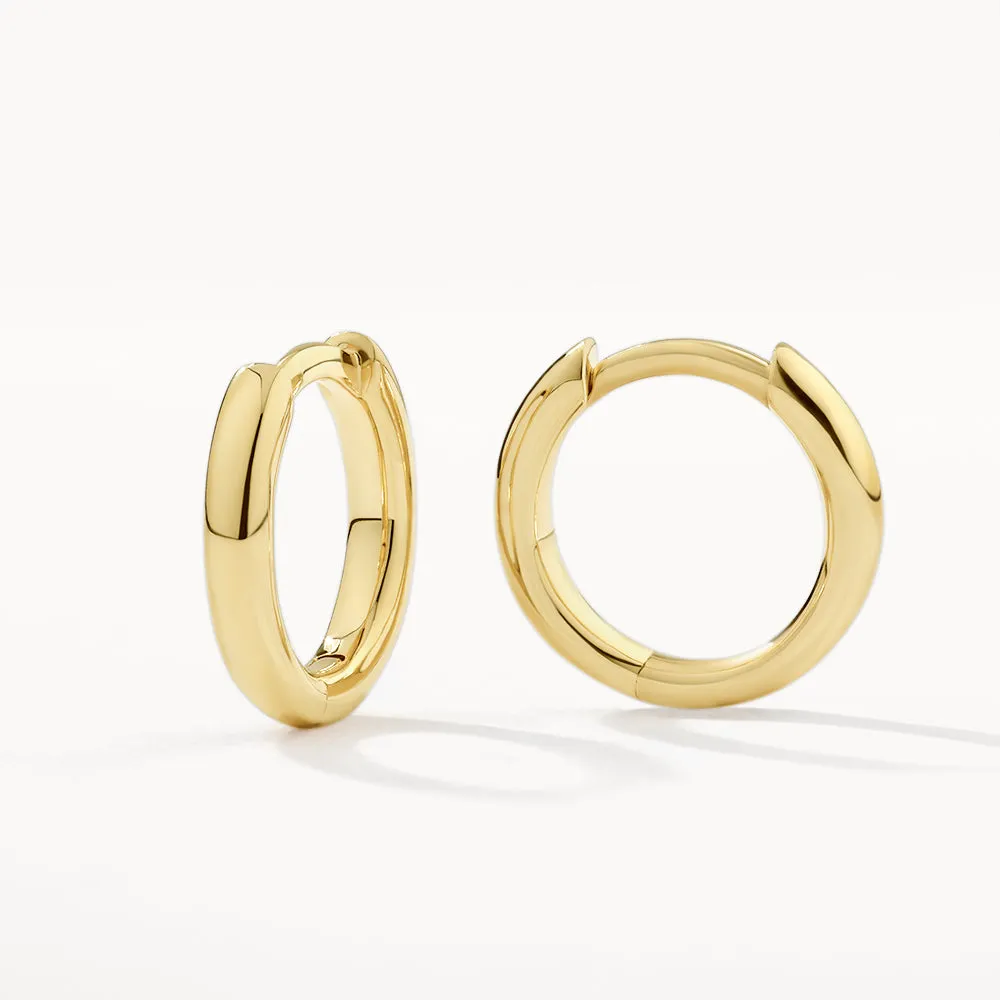 Plain Mini Huggie Earrings in 10k Gold