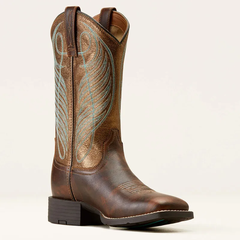 Round Up Wide Square Toe Western Boot