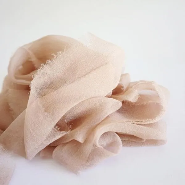 Silk Gossamer Ribbon in Peach