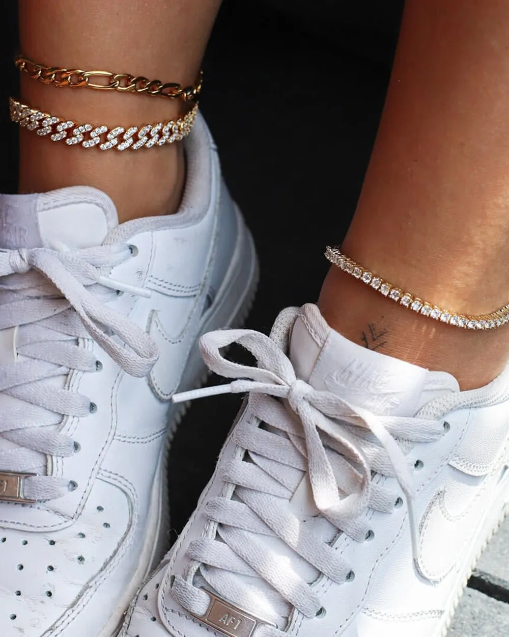 TENNIS ANKLET. - 3MM 14K GOLD