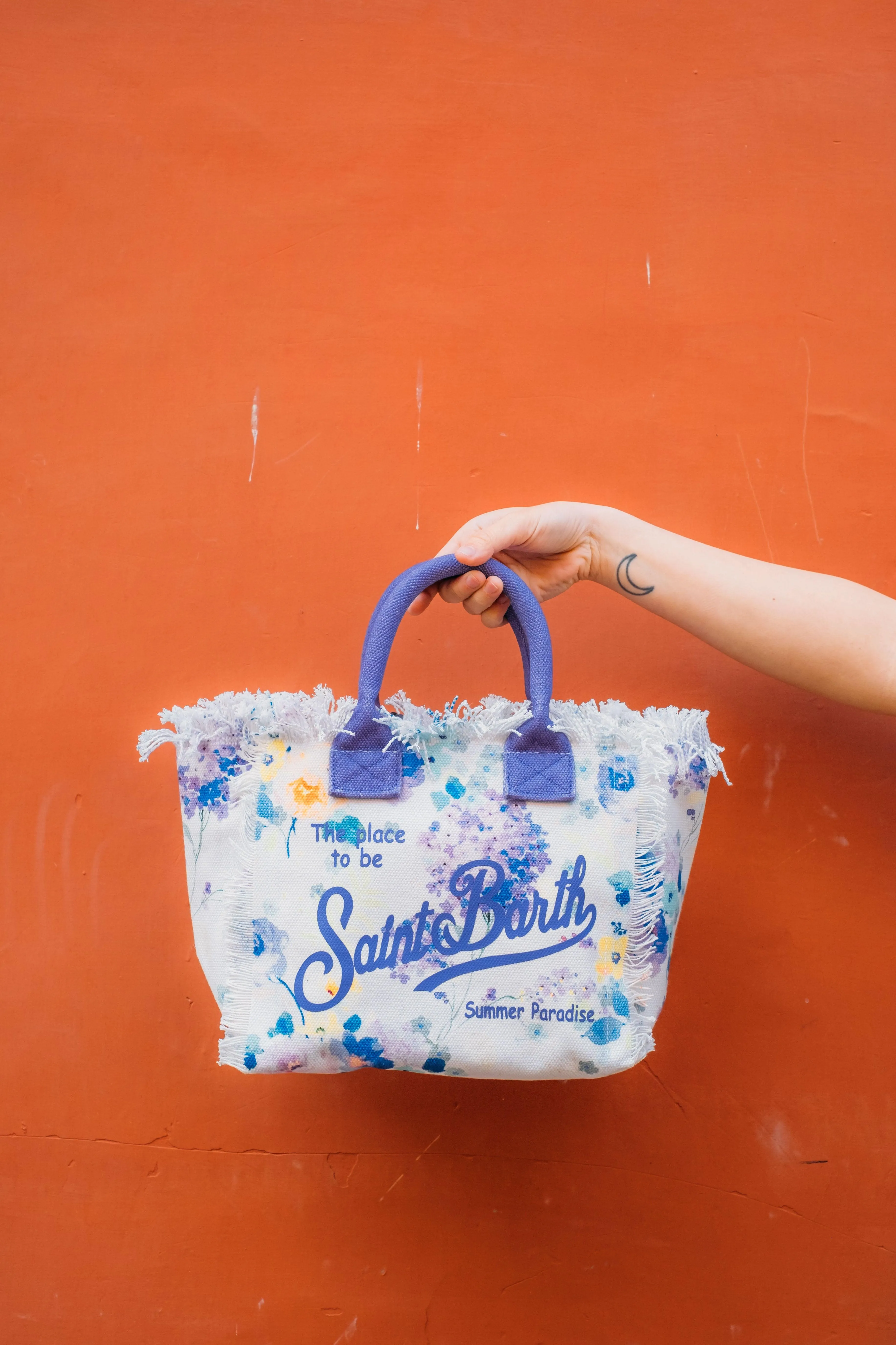 Tote Bag Vanity Flower Blue