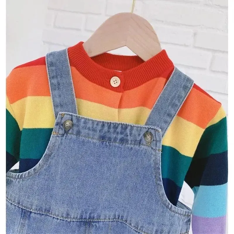 Wide Leg Denim Dungarees