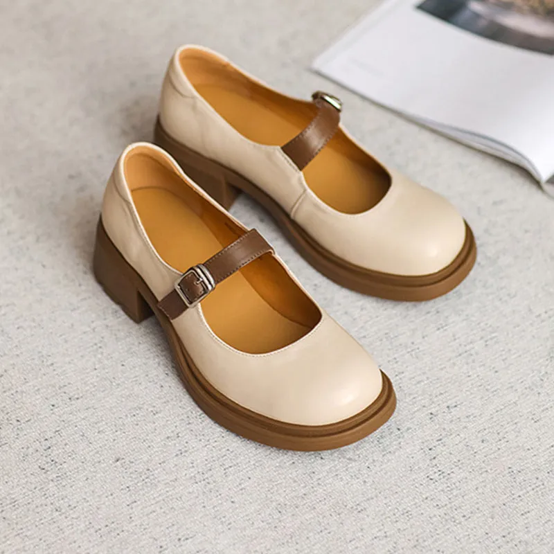 Women Casual Mary Jane Chunky Heel Pumps