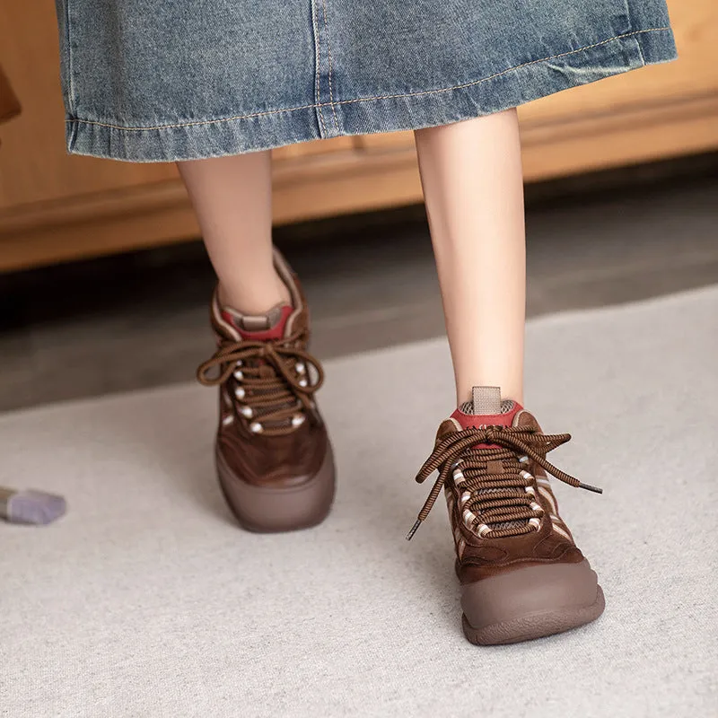 Women Fashion Leather Thick Soled Ankle Boots