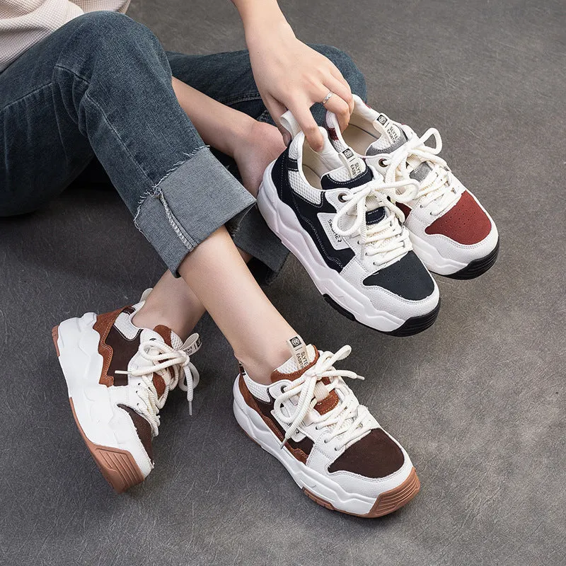 Women Fashion Patchwork Breathable Thick Sole Sneakers